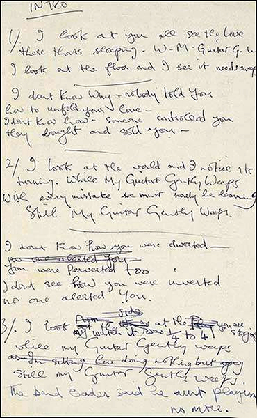 Manuscrito de George Harrison se vendió en 300 000 dólares
