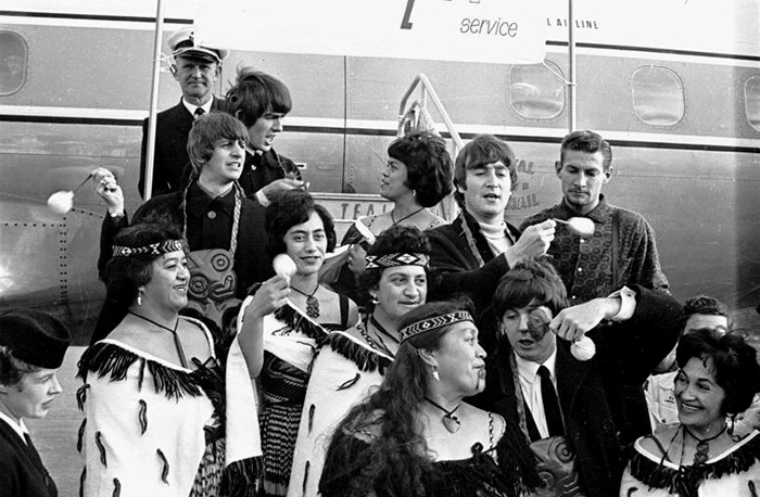 Los Beatles viajan a Nueva Zelanda